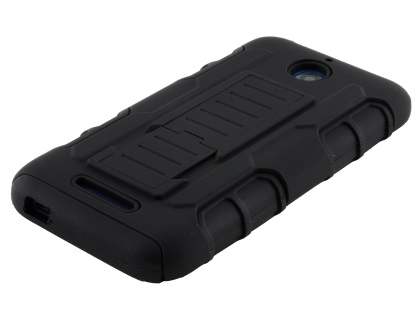 Rugged Case with Holster Belt Clip for HTC Desire 510 - Classic Black