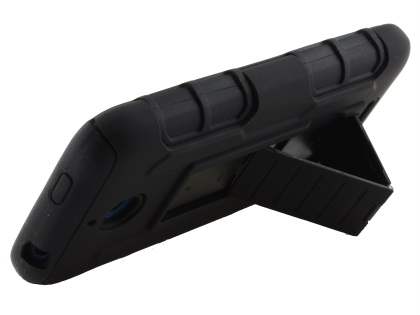 Rugged Case with Holster Belt Clip for HTC Desire 510 - Classic Black