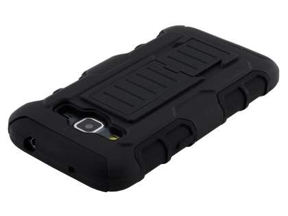Rugged Case with Holster Belt Clip for Samsung Galaxy Core Prime - Classic Black
