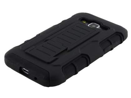 Rugged Case with Holster Belt Clip for Samsung Galaxy Core Prime - Classic Black
