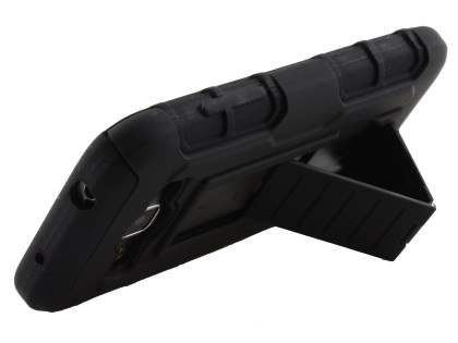 Rugged Case with Holster Belt Clip for Samsung Galaxy Core Prime - Classic Black