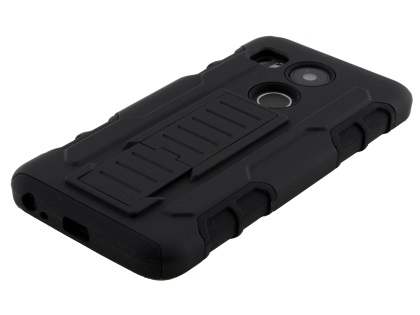 Rugged Case with Holster Belt Clip for LG Nexus 5X - Classic Black