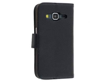 Samsung Galaxy Core Prime Slim Synthetic Leather Wallet Case with Stand - Classic Black Samsung Galaxy Core Prime Slim Synthetic Leather Wallet Case with Stand - Classic Black