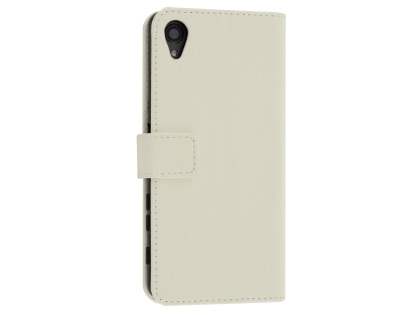 Slim Synthetic Leather Wallet Case with Stand for Sony Xperia X Performance - Pearl White Leather Wallet Case