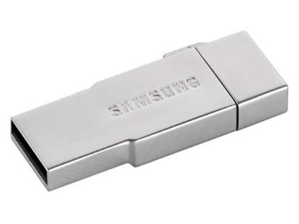 Genuine Samsung Metal OTG USB with 32GB MicroSD Card - Silver