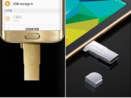 Genuine Samsung Metal OTG USB with 32GB MicroSD Card - Silver