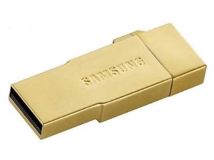 Genuine Samsung Metal OTG USB with 32GB MicroSD Card - Gold