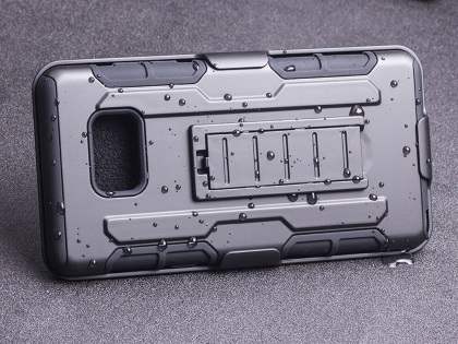 Rugged Case with Holster Belt Clip for Samsung Galaxy Note FE - Classic Black Impact Case