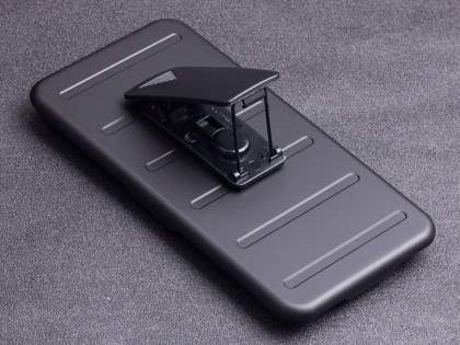 Rugged Case with Holster Belt Clip for Samsung Galaxy Note FE - Classic Black