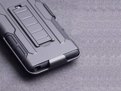 Rugged Case with Holster Belt Clip for Samsung Galaxy Note FE - Classic Black