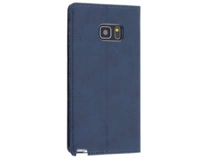 Mercury Goospery Blue Moon Wallet Case for Samsung Galaxy Note FE - Midnight Blue Leather Wallet Case