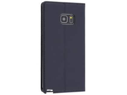Mercury Goospery Blue Moon Wallet Case for Samsung Galaxy Note FE - Classic Black Leather Wallet Case