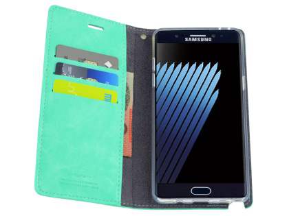 Mercury Goospery Blue Moon Wallet Case for Samsung Galaxy Note FE - Mint