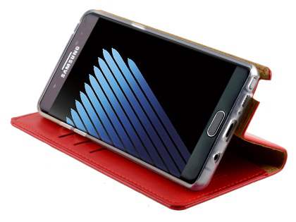 Mercury Goospery Blue Moon Wallet Case for Samsung Galaxy Note FE - Red