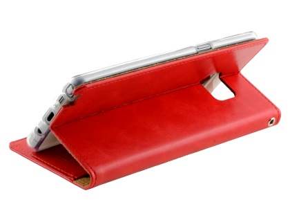 Mercury Goospery Blue Moon Wallet Case for Samsung Galaxy Note FE - Red