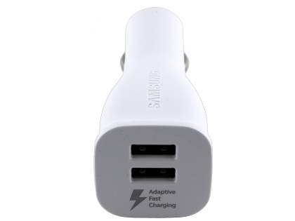 Samsung Adaptive 2A Fast Charging USB-A Dual-Port Car Charger - White Car Charger Adapter