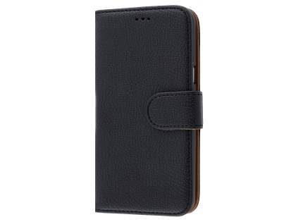 Samsung Galaxy J3 (2016) Synthetic Leather Wallet Case with Stand - Classic Black