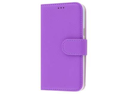 Samsung Galaxy J3 (2016) Synthetic Leather Wallet Case with Stand - Purple