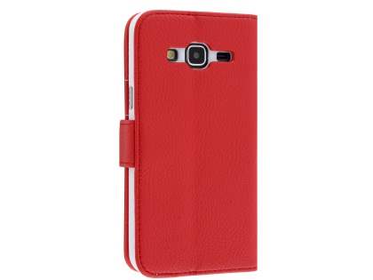Samsung Galaxy J3 (2016) Synthetic Leather Wallet Case with Stand - Red Samsung Galaxy J3 (2016) Synthetic Leather Wallet Case with Stand - Red