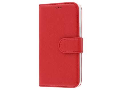 Samsung Galaxy J3 (2016) Synthetic Leather Wallet Case with Stand - Red