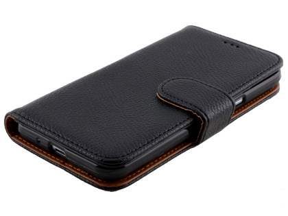 Samsung Galaxy J3 (2016) Synthetic Leather Wallet Case with Stand - Classic Black