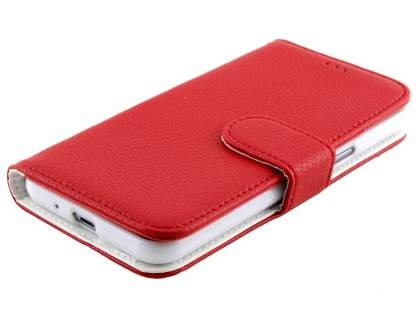Samsung Galaxy J3 (2016) Synthetic Leather Wallet Case with Stand - Red