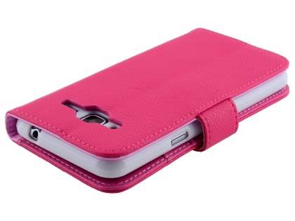 Samsung Galaxy J3 (2016) Synthetic Leather Wallet Case with Stand - Pink