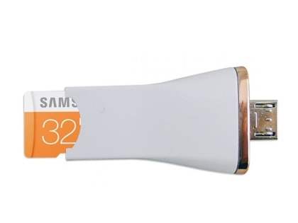 Genuine Samsung Ultra-fast Performance OTG type USB with 32GB MicroSD Card - White