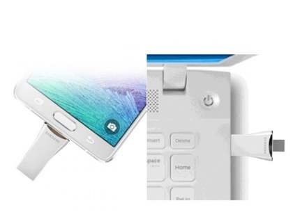 Genuine Samsung Ultra-fast Performance OTG type USB with 32GB MicroSD Card - White