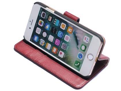 Premium Leather Wallet Case for iPhone 8/7 - Rosewood