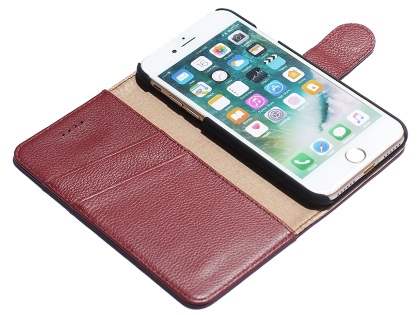 Premium Leather Wallet Case for iPhone 8/7 - Rosewood