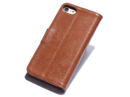 Premium Leather Wallet Case for iPhone 8/7 - Caramel Leather Wallet Case