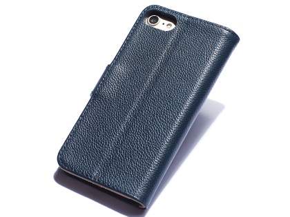 Premium Leather Wallet Case for iPhone 8/7 - Midnight Blue Leather Wallet Case