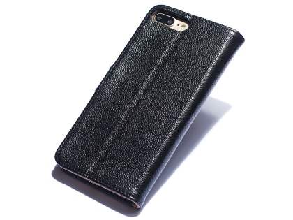 Premium Leather Wallet Case for iPhone 8 Plus/7 Plus - Black Leather Wallet Case