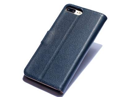 Premium Leather Wallet Case for iPhone 8 Plus/7 Plus - Midnight Blue
