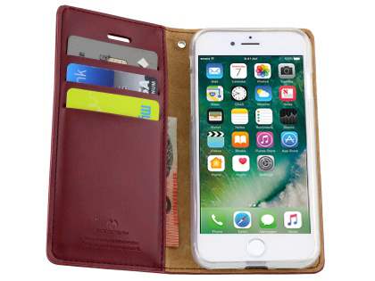 Mercury Goospery Blue Moon Wallet Case for iPhone 8/7 - Burgundy