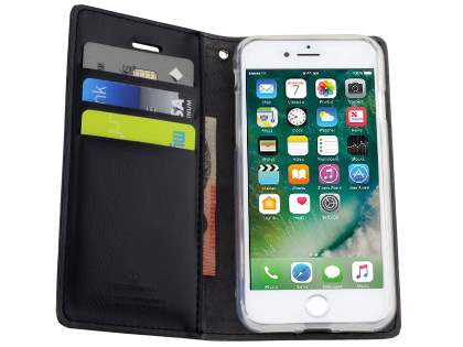 Mercury Goospery Blue Moon Wallet Case for iPhone 8 Plus/7 Plus - Black