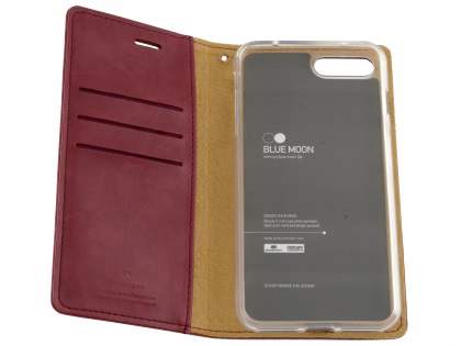 Mercury Goospery Blue Moon Wallet Case for iPhone 8 Plus/7 Plus - Burgundy