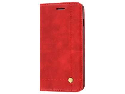 Slim Synthetic Leather Portfolio Case with Stand for iPhone 8 Plus/7 Plus - Red