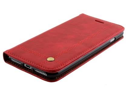 Slim Synthetic Leather Portfolio Case with Stand for iPhone 8 Plus/7 Plus - Red