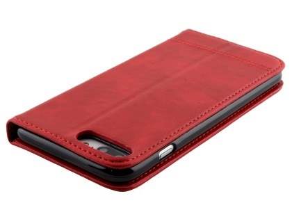 Slim Synthetic Leather Portfolio Case with Stand for iPhone 8 Plus/7 Plus - Red