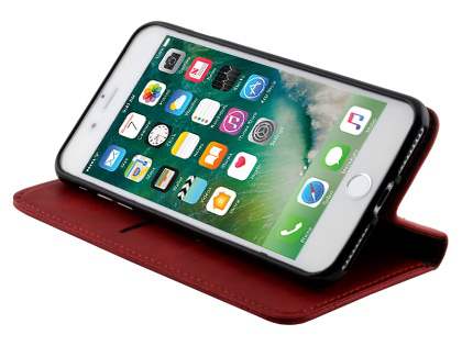 Slim Synthetic Leather Portfolio Case with Stand for iPhone 8 Plus/7 Plus - Red