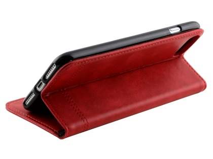 Slim Synthetic Leather Portfolio Case with Stand for iPhone 8 Plus/7 Plus - Red