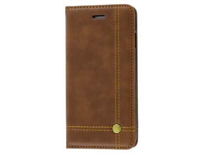 iPhone 7 4.7 inches Slim Synthetic Leather Portfolio Case with Stand - Brown iPhone 7 4.7 inches Slim Synthetic Leather Portfolio Case with Stand - Brown