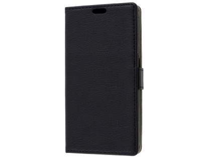 Slim Synthetic Leather Wallet Case with Stand for ZTE Blitz - Classic Black