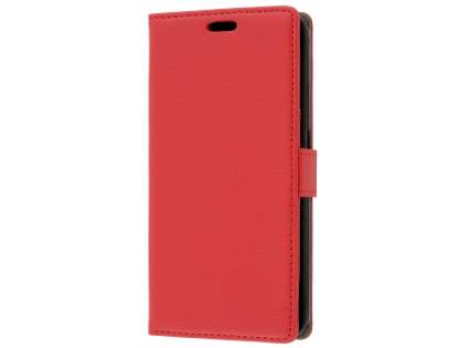 Slim Synthetic Leather Wallet Case with Stand for ZTE Blitz - Red