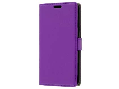 Slim Synthetic Leather Wallet Case with Stand for ZTE Blitz - Purple