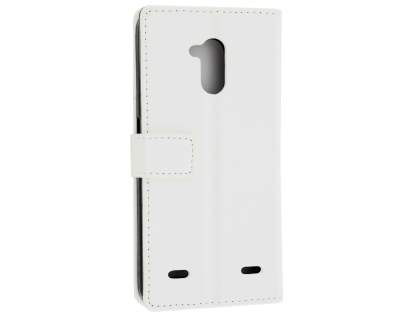 Slim Synthetic Leather Wallet Case with Stand for ZTE Blitz - White Leather Wallet Case