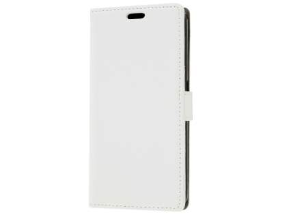 Slim Synthetic Leather Wallet Case with Stand for ZTE Blitz - White