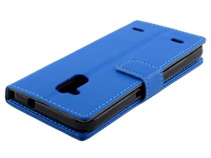 Slim Synthetic Leather Wallet Case with Stand for ZTE Blitz - Blue
